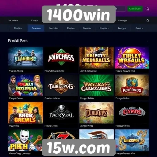 Opções de jogos disponíveis no 1400win